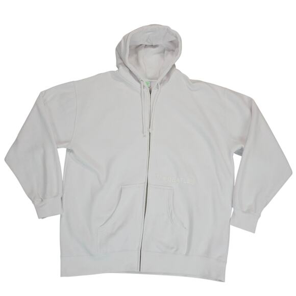 Vintage Beatles Hoodie Womens XXL White Y2K Full Zip Band Jacket Fleece Casual - Picture 2 of 14